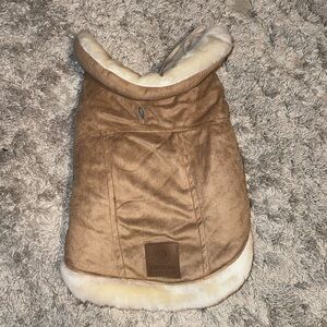 AKC Tan Dog Coat with Cream Lining